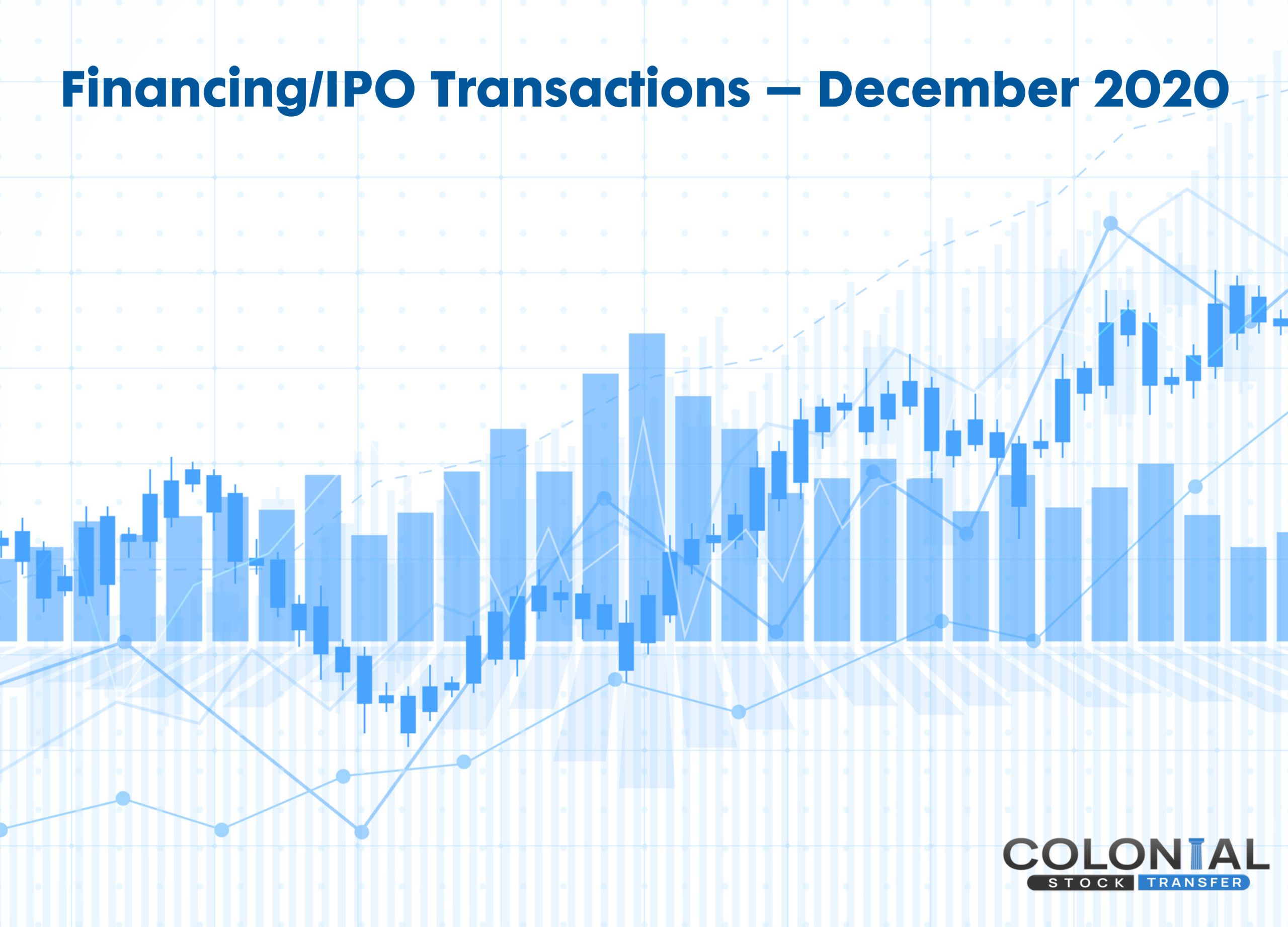 Financing/IPO Transactions – December 2020